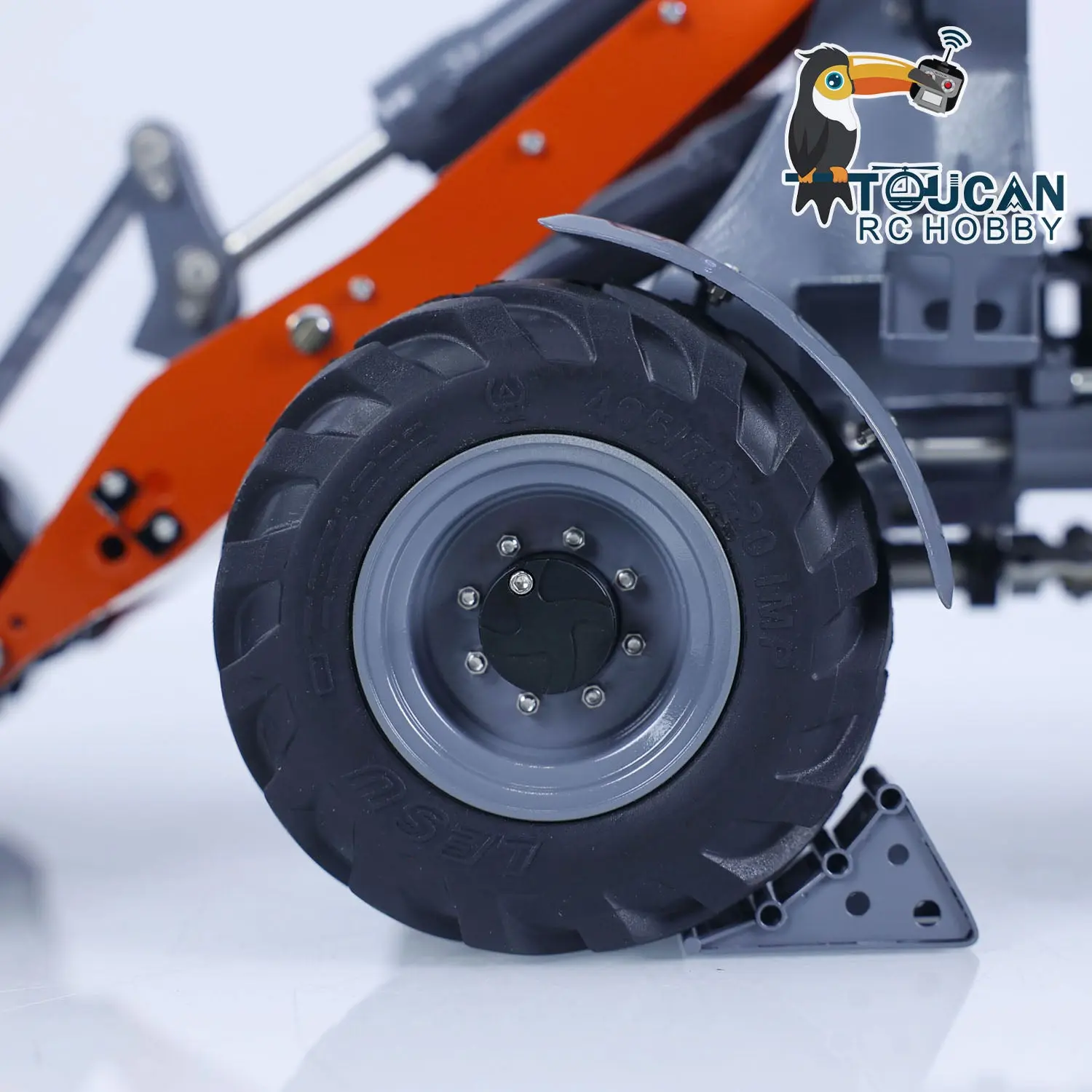 Customized LESU Metal 1/14 Hydraulic RC Loader AOUE MCL8 Remote Control Wheeled Construction Vehicles Hobby Model DIY 4-ways Reversing Valve
