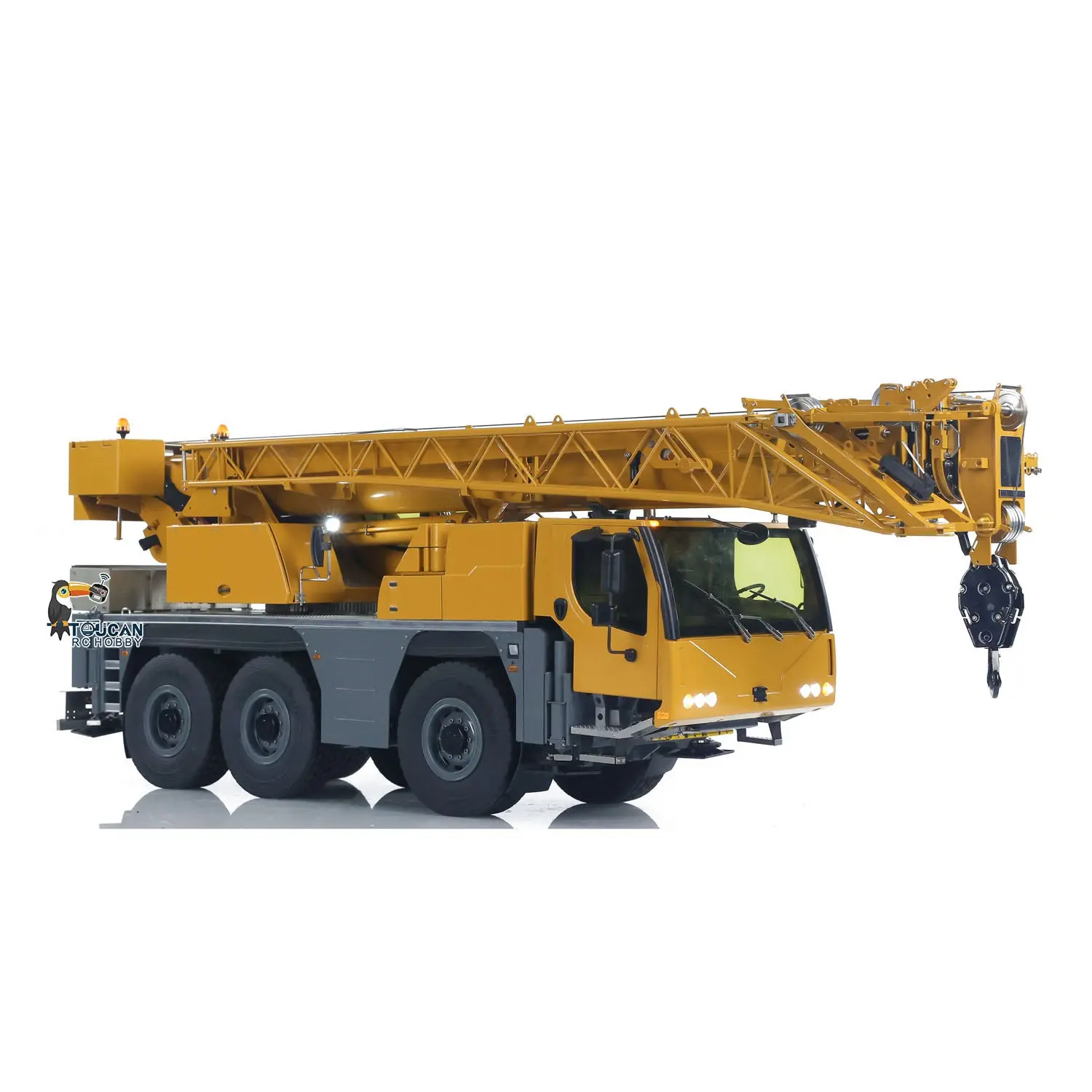 Eyewhale Metal 1/14 RC Mobile Crane Truck D1050 All Terrain Remote Control Hydraulic Construction Vehicles FlySky PL18EV Sound Light System