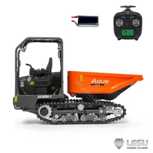 Metal LESU 1/14 RC Dump Truck KC300HR-5 Hydraulic Remote Control Tracked Tipper Car Model 180 Degree Rotation Openable Door Lights