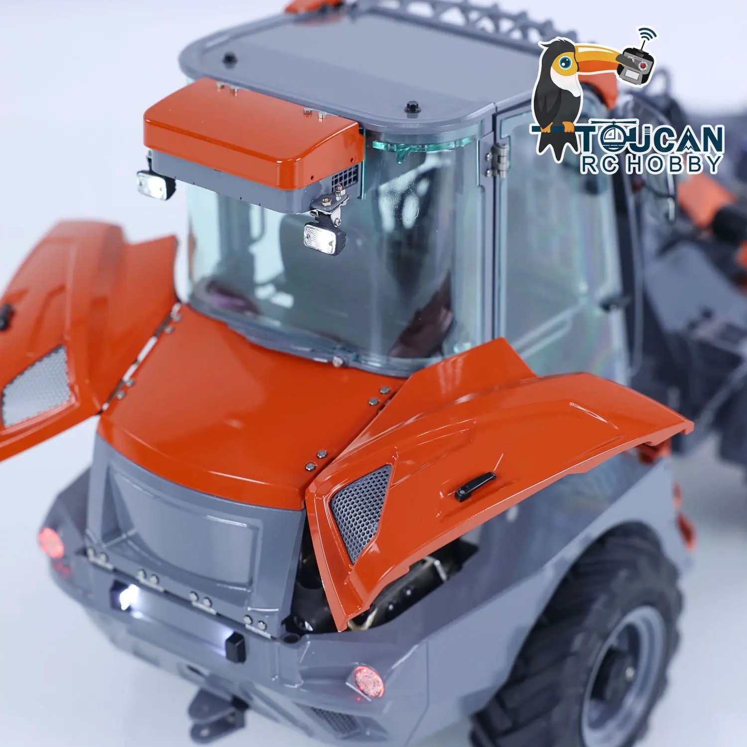 Customized LESU Metal 1/14 Hydraulic RC Loader AOUE MCL8 Remote Control Wheeled Construction Vehicles Hobby Model DIY 4-ways Reversing Valve
