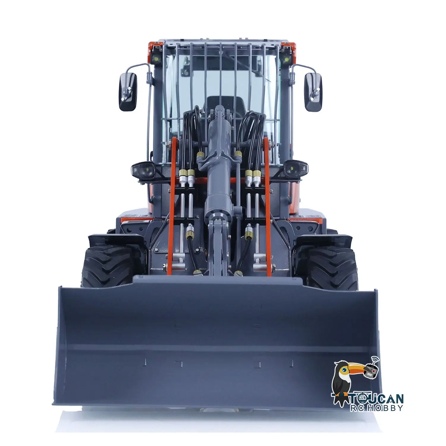 Customized LESU Metal 1/14 Hydraulic RC Loader AOUE MCL8 Remote Control Wheeled Construction Vehicles Hobby Model DIY 4-ways Reversing Valve