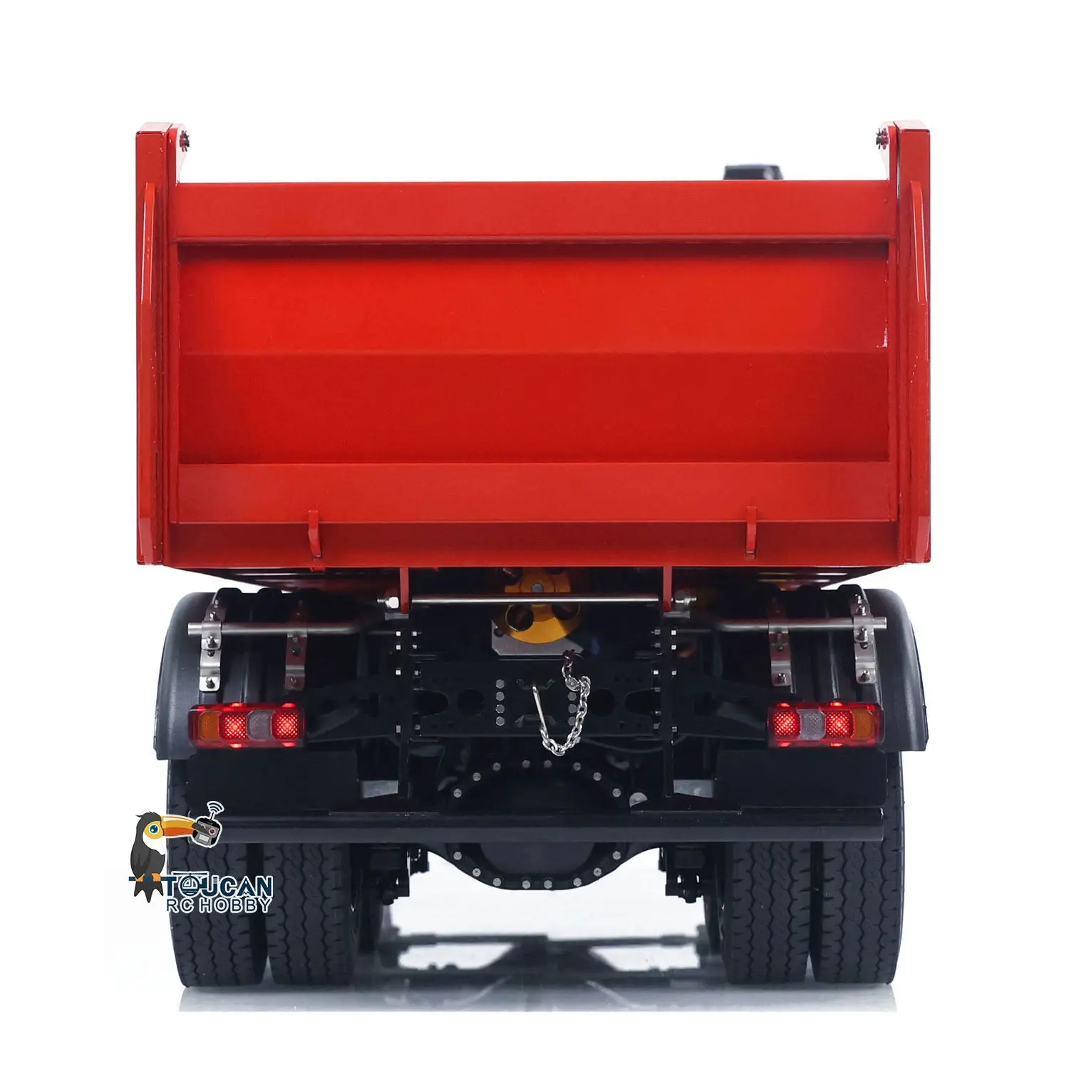 1/14 8x8 RC Hydraulic Dump Truck Metal Radio Control Tipper Car Model Sounds Lights 3-speed Differential Lock Axles ST8 for Adult