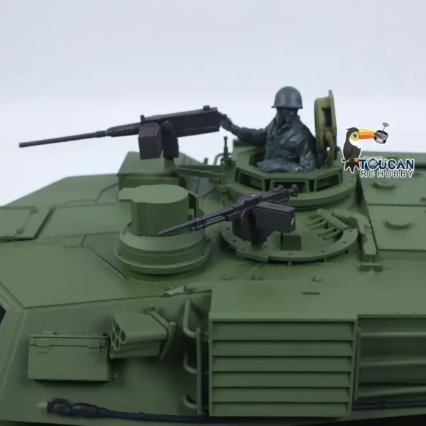 1/16 TOUCAN Remote Control Battle Tank 3918 Abrams M1A2 Metal Gearbox 360 Rotation Barrel Recoil Elevation Laser Aiming Light Smoke