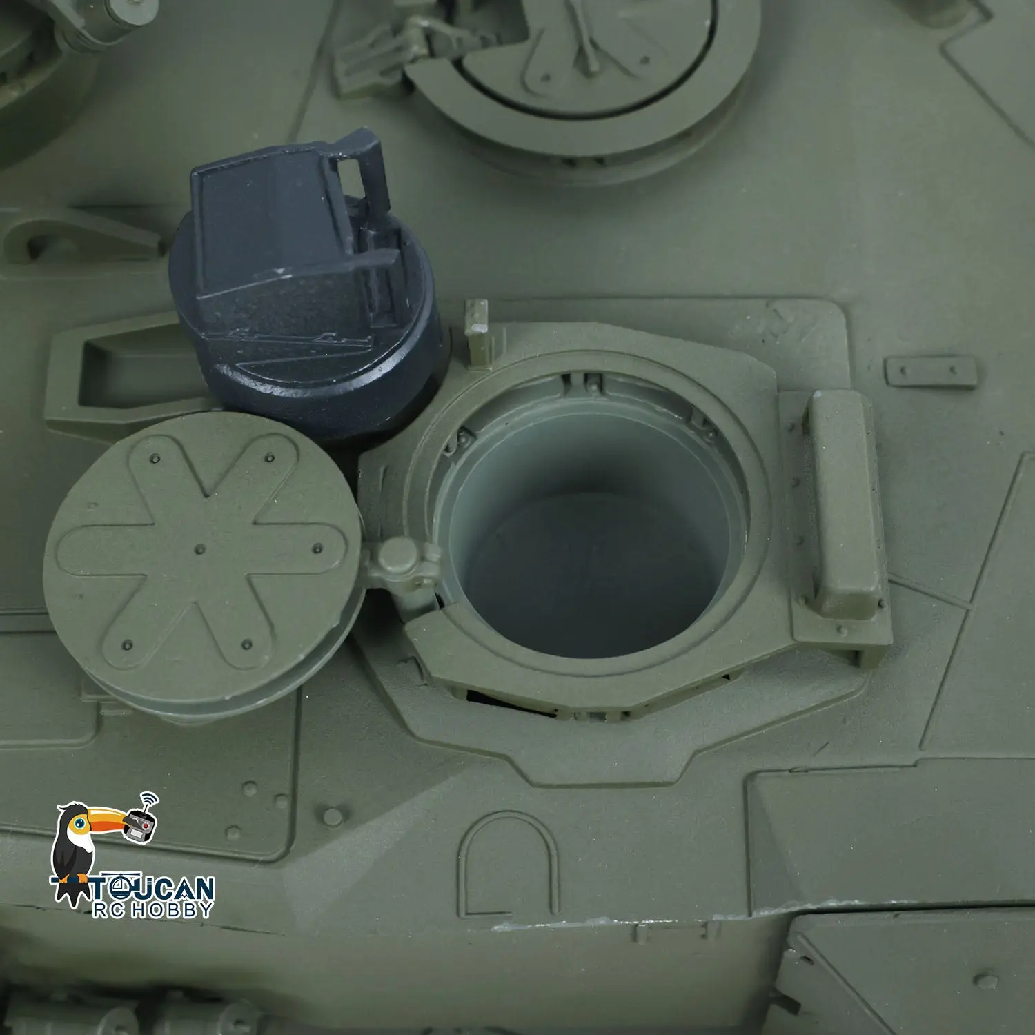 TOUCAN 1/16 Metal RC Tank 3889 German Leopard A6 360 Model Turret Barrel Recoil Infrared System Smoke Electric Periscope