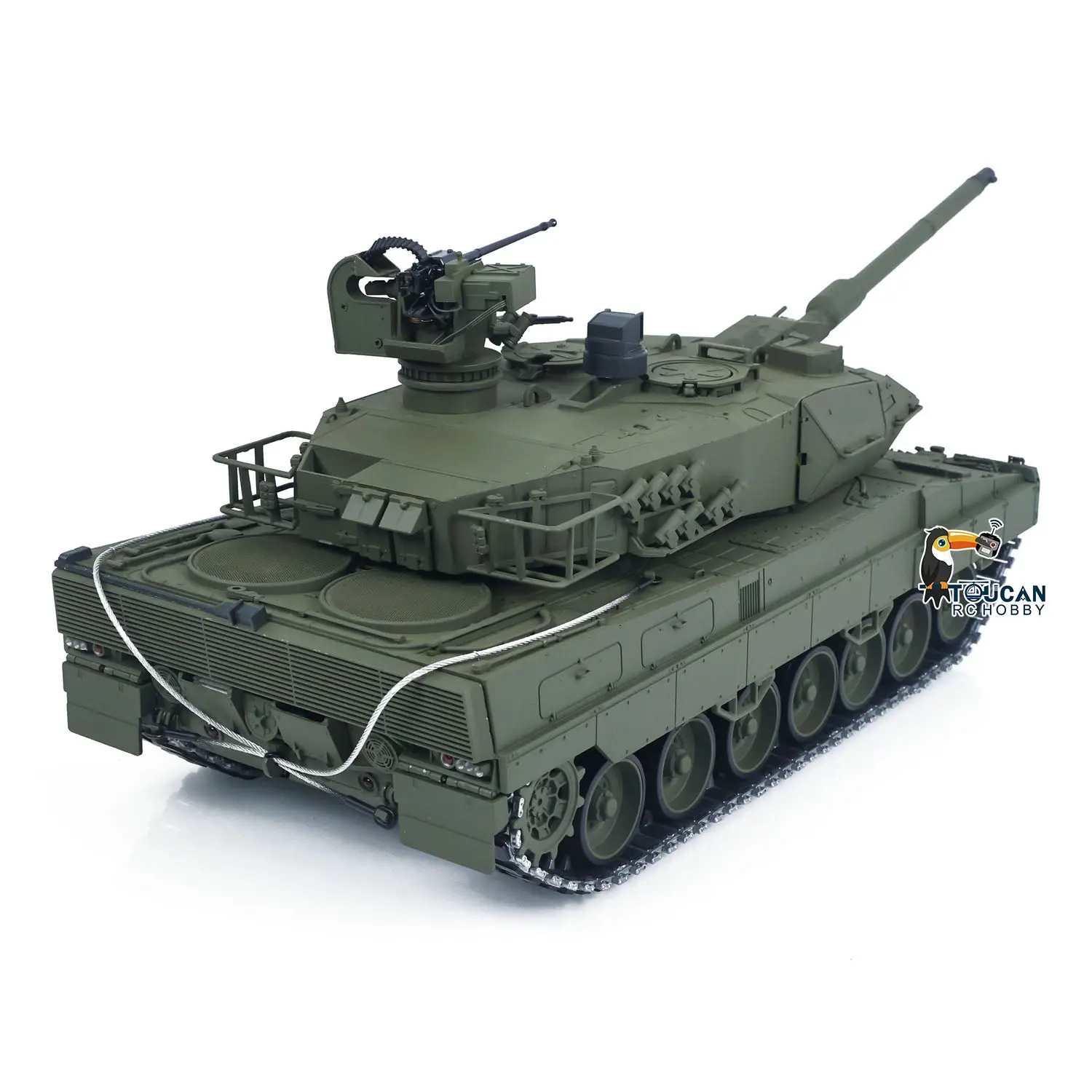 TOUCAN 1/16 Metal RC Tank 3889 German Leopard A6 360 Model Turret Barrel Recoil Infrared System Smoke Electric Periscope