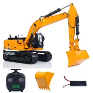 323GX RC Excavator Metal 1/12 Hydraulic Remote Control Digger 3 Way Valve Quick Coupler Flysky ST8 Radio Light Sound Battery