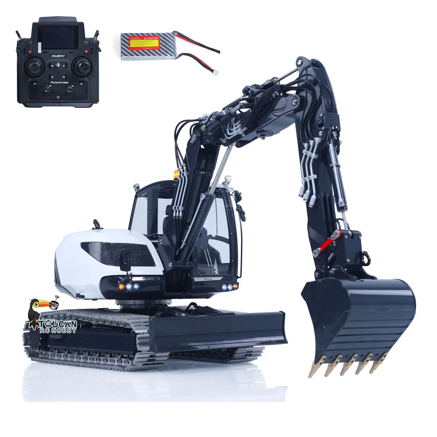 LESU 1/14 Metal RC Hydraulic Excavator MC15 4Arms Remote Control Digger 15MC 9 Valves Dual Pumps Light Sound PL18EV Lite