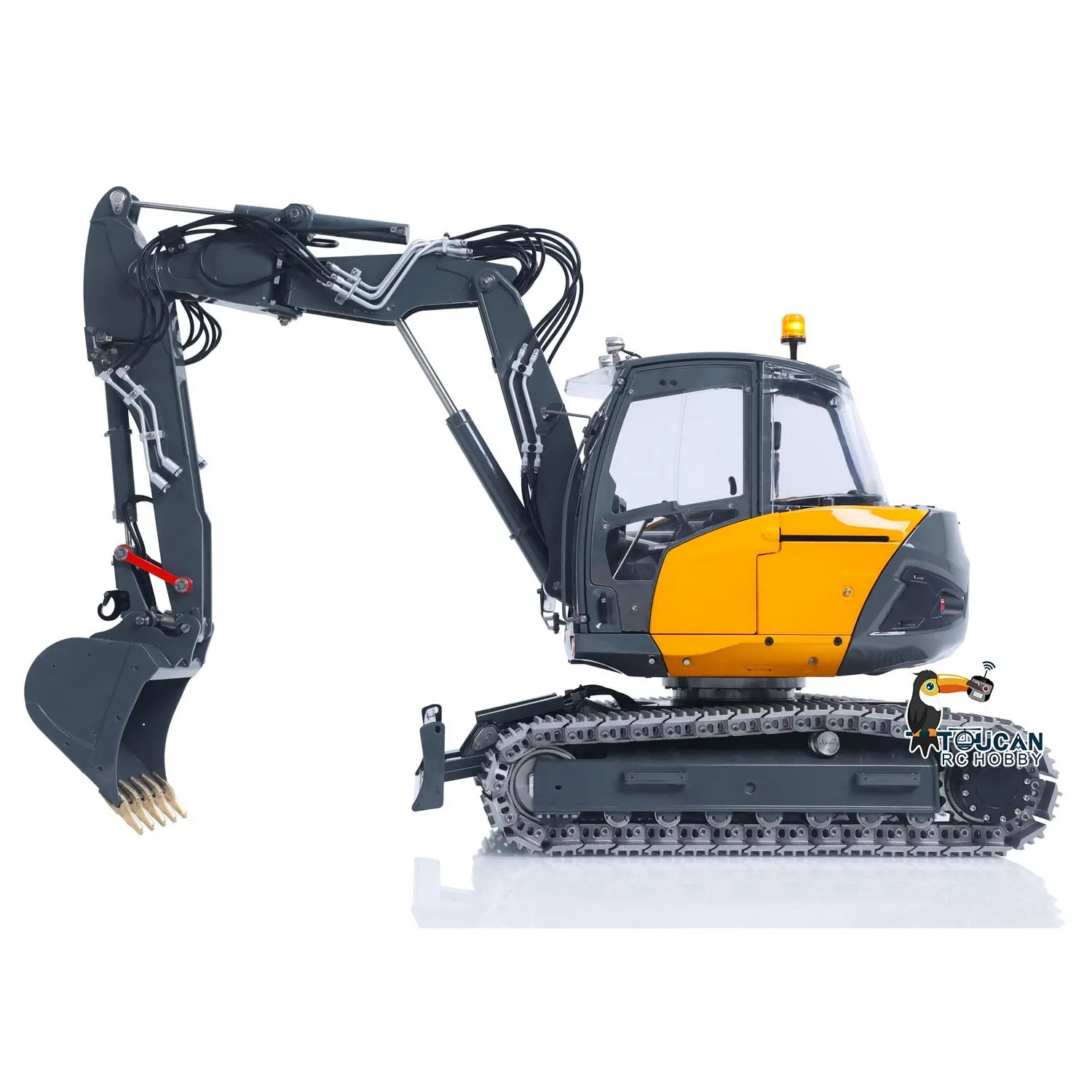 LESU 1/14 Metal RC Hydraulic Excavator MC15 4Arms Remote Control Digger 15MC 9 Valves Dual Pumps Light Sound PL18EV Lite