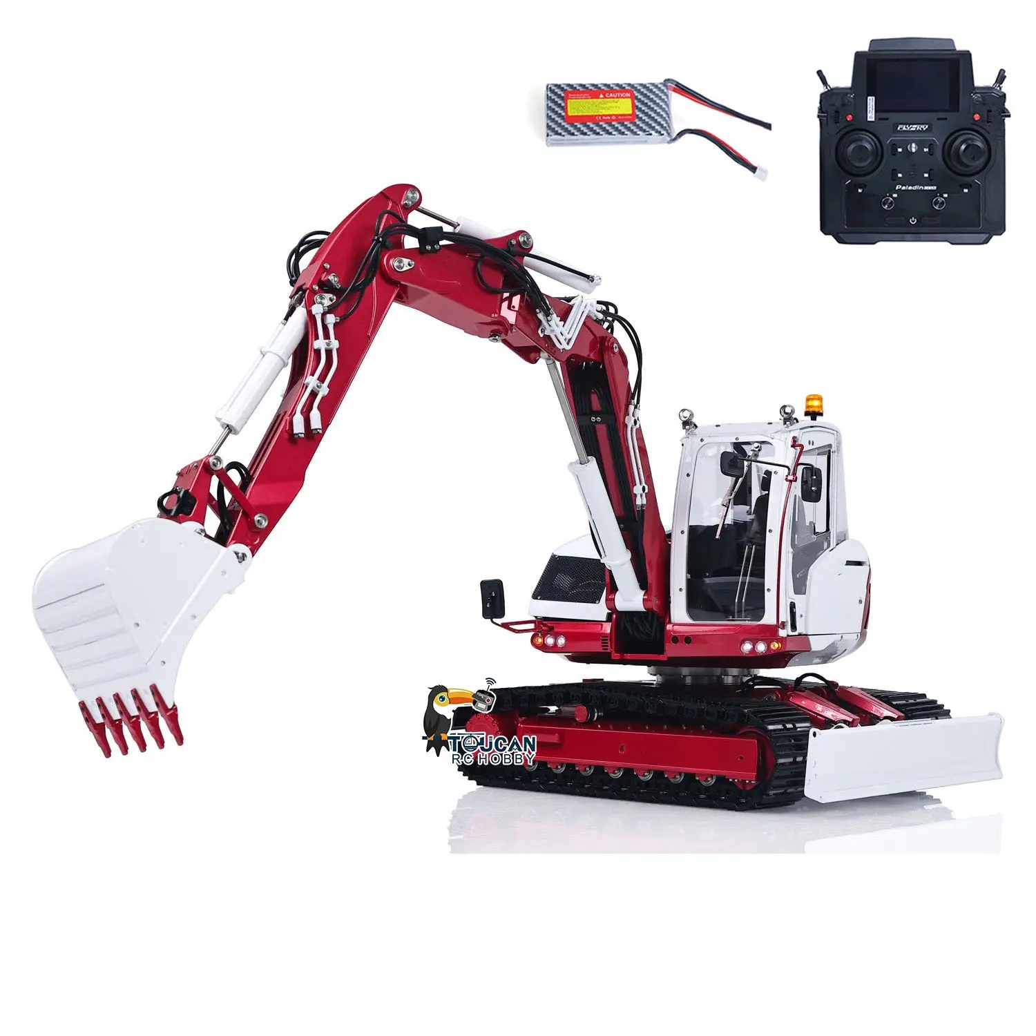 LESU 1/14 Metal RC Hydraulic Excavator MC15 4Arms Remote Control Digger 15MC 9 Valves Dual Pumps Light Sound PL18EV Lite