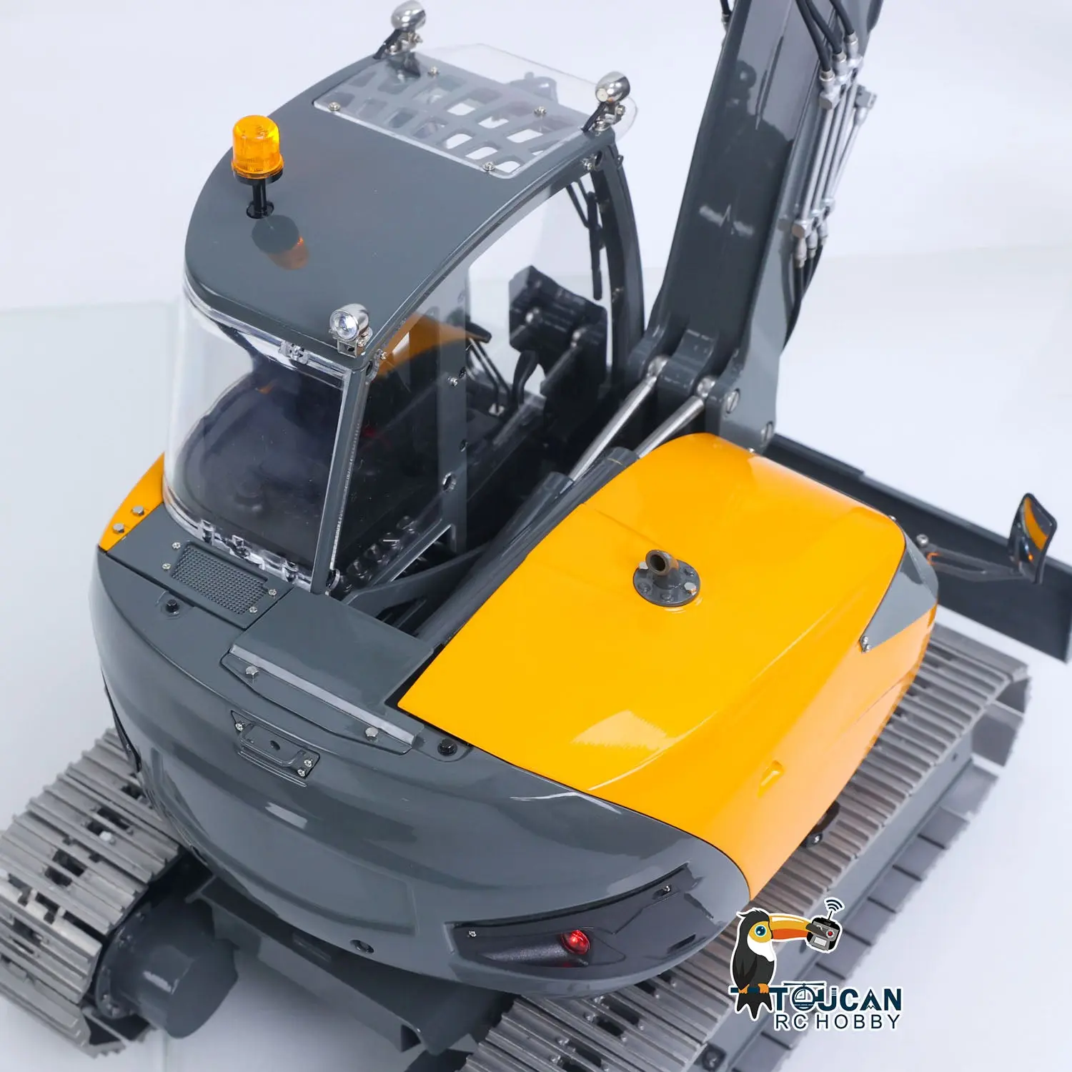 LESU 1/14 Metal RC Hydraulic Excavator MC15 4Arms Remote Control Digger 15MC 9 Valves Dual Pumps Light Sound PL18EV Lite