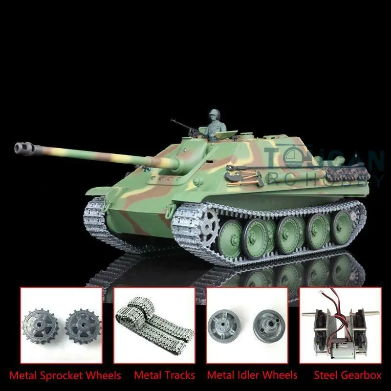 1:16 Scale Henglong 7.0 German Jadpanther RTR RC Tank 3869 Model Metal Tracks Idlers Sprockets Steel Gearbox Radio System