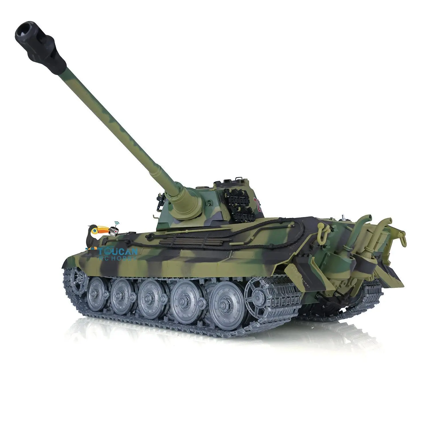 Henglong 1/16 RC Tank 3888A 7.0 King Tiger Remote Control Tank w/ 360Degrees Rotating Turret Metal Road Wheel Barrel Recoil Engine Sound