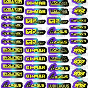 ERP144-8 Evolution Models 1/8th Sticker Sheet – 1 Sheet