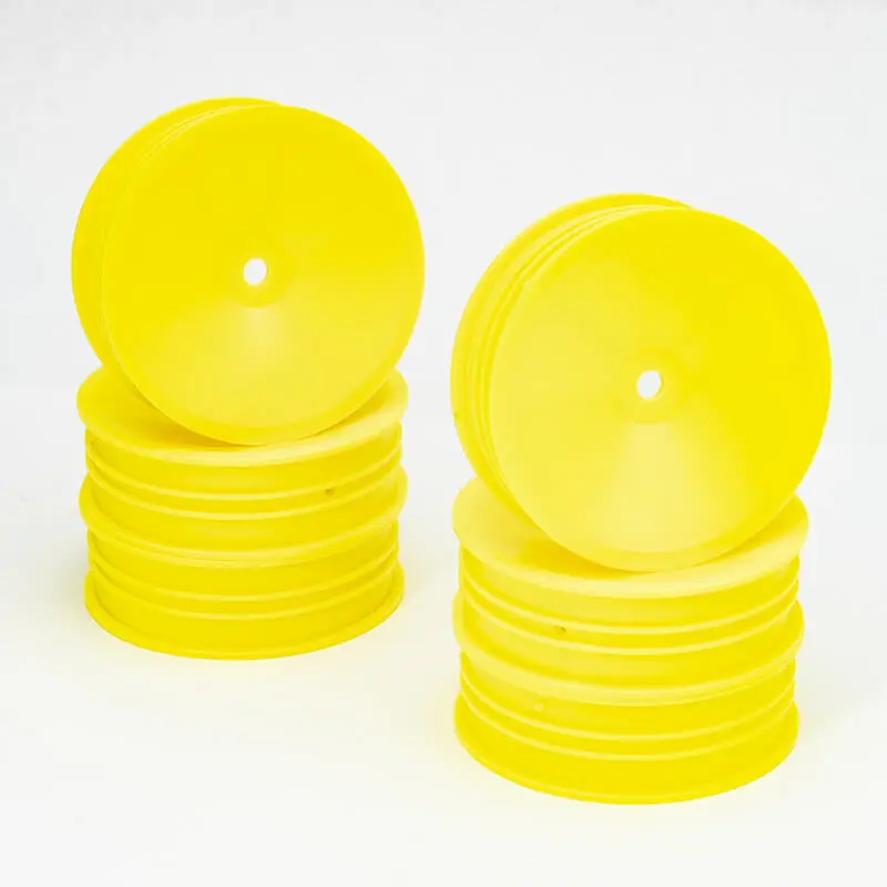 Centro 1/10 Dished Buggy Front 2wd Slim Flex Wheel - 3 Pairs (Yellow)