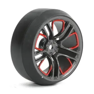 Fastrax 1/10 (4) Drift D3 Tyre With 3mm 10-Spoke Wheel-Graphite