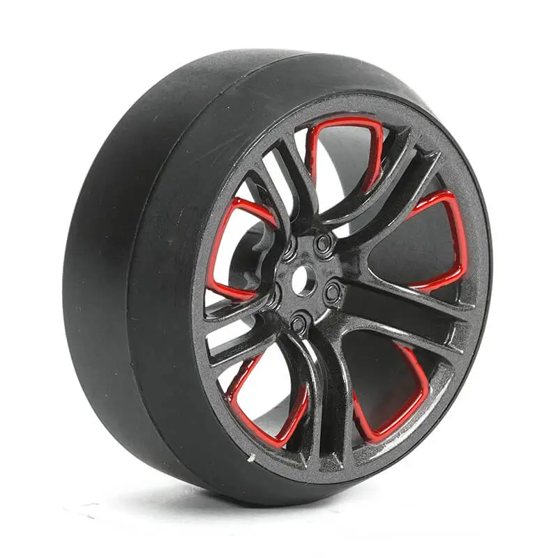 Fastrax 1/10 (4) Drift D3 Tyre With 3mm 10-Spoke Wheel-Graphite