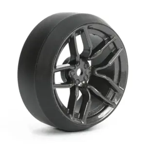 Fastrax 1/10 (4) Drift D3 Tyre With 3mm 10-Spoke Wheel-Graphite