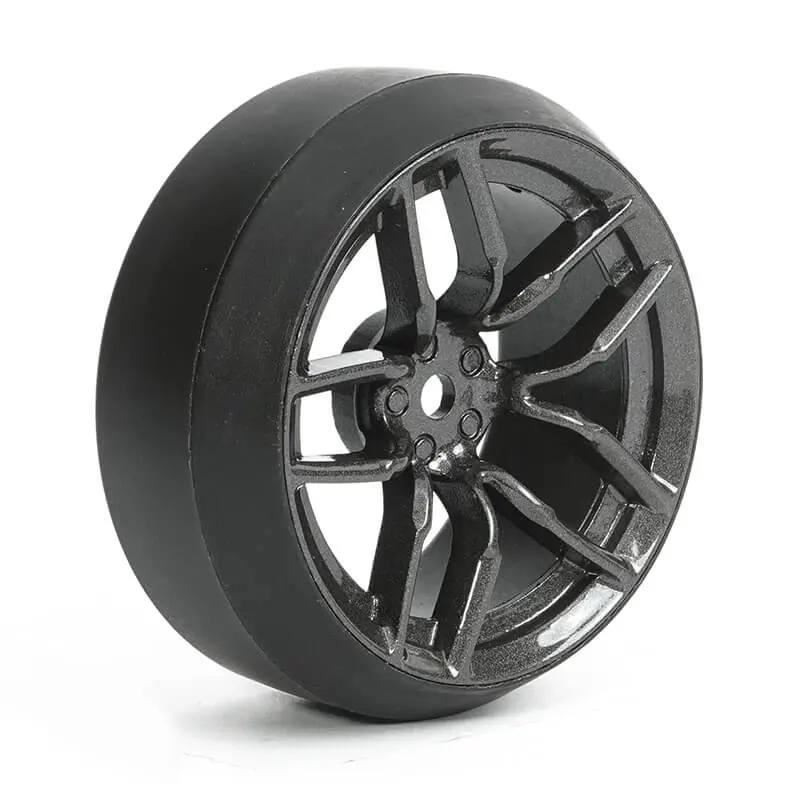 Fastrax 1/10 (4) Drift D3 Tyre With 3mm 10-Spoke Wheel-Graphite