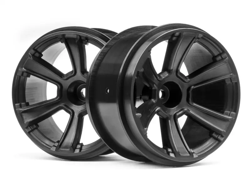 HPI Racing 6-Shot Mt Wheel (Black/2Pcs)