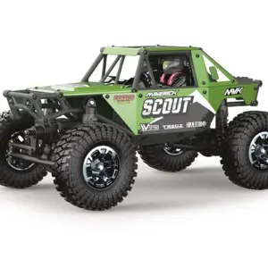 Maverick Scout-24 1/24 scale RTR rock crawler, green bodyshell, three-quarter front view