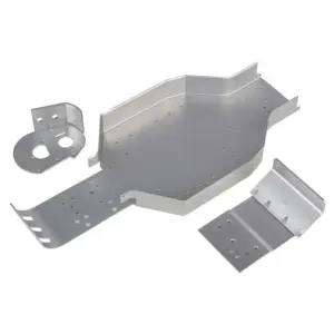 Team Associated Rc10Cc Chassis /Nose Plate/Motor Mount Silver