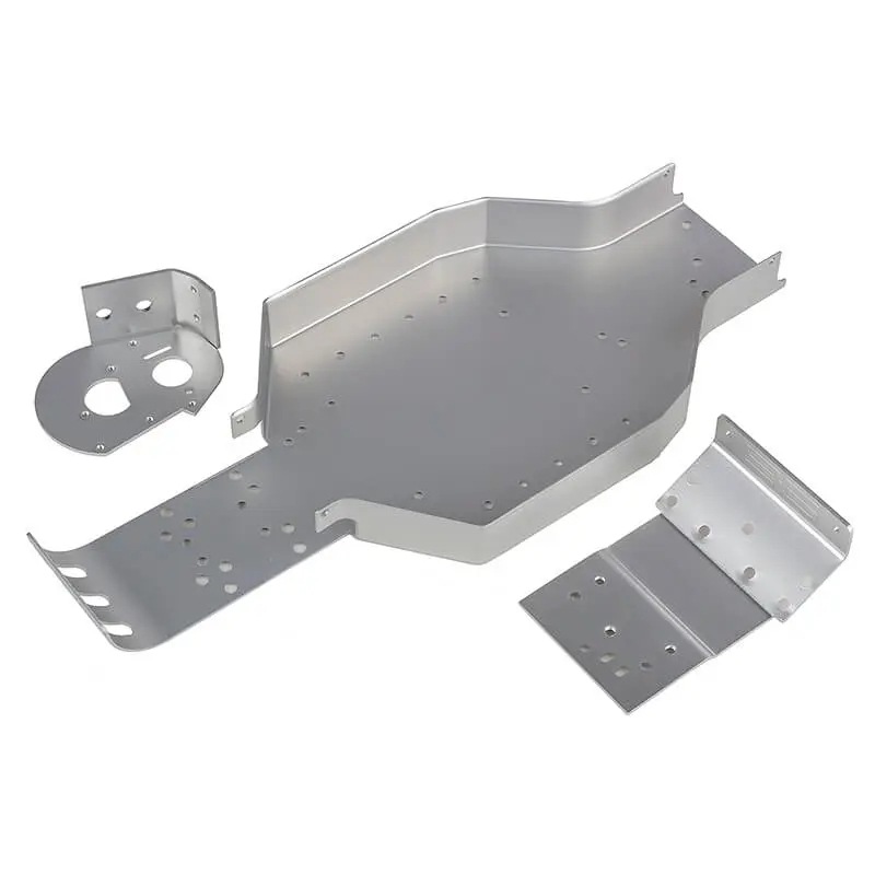 Team Associated Rc10Cc Chassis /Nose Plate/Motor Mount Silver