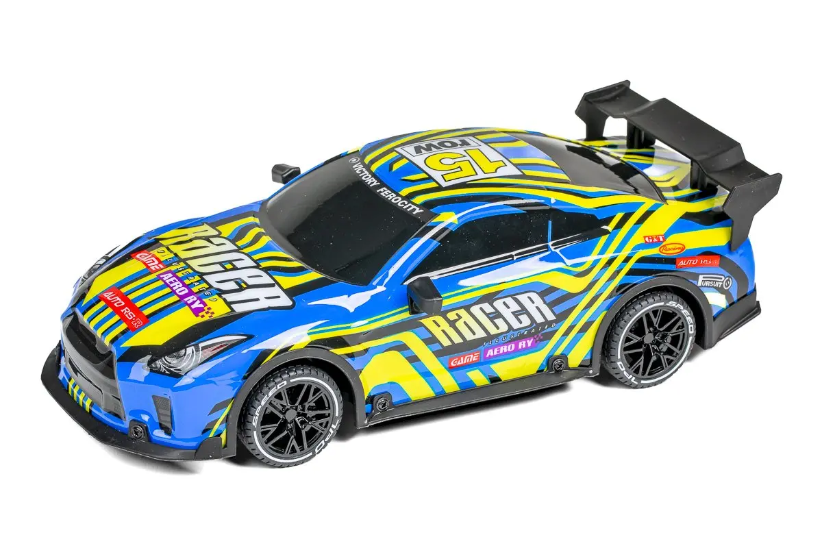 TEC-TOY Racer RC with Lights & Try Me 1:18 2.4GHz - Blue/Yellow