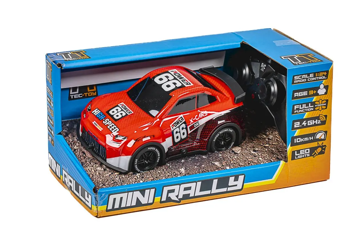 TEC-TOY Mini Rally RC with Lights 1:24 2.4GHz - Red