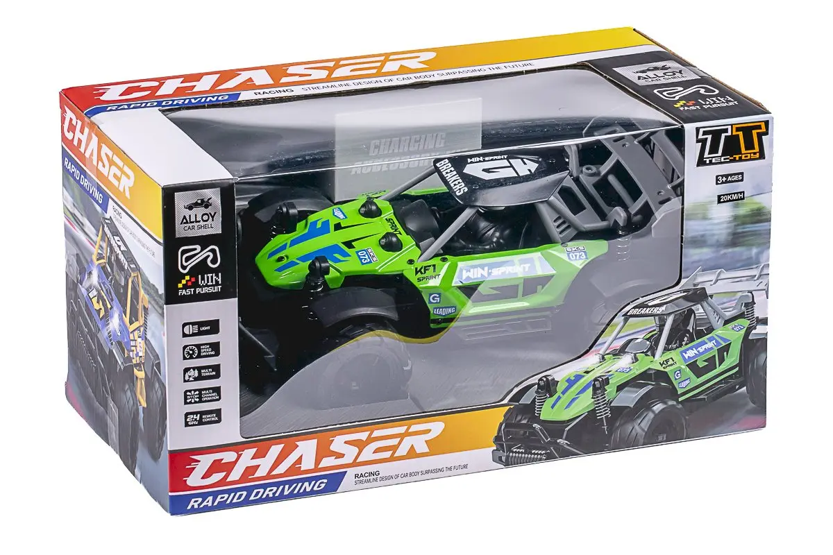 TEC-TOY Chaser RC with Lights 1:18 2.4GHz 3.7V 500mAh - Green