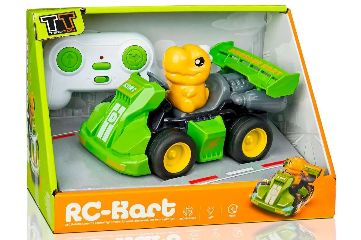 TEC-TOY Dinosaur RC Kart with Lights and Sound 2.4GHz