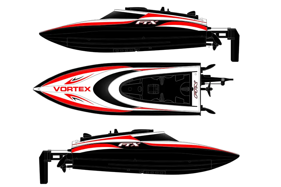 FTX Black Vortex High Speed R/C Race Boat 44cm
