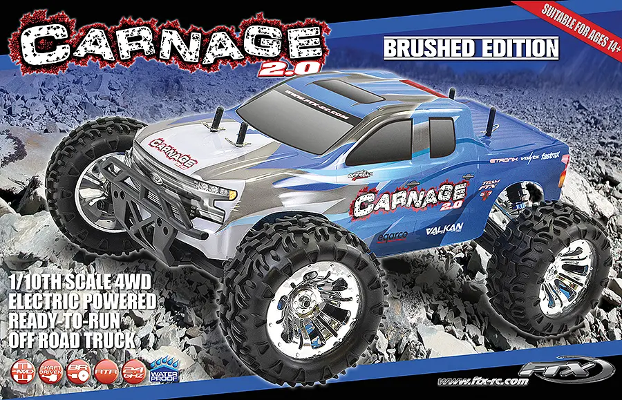 FTX Carnage 2.0 1/10 Brushed Truck 4WD RTR – Blue