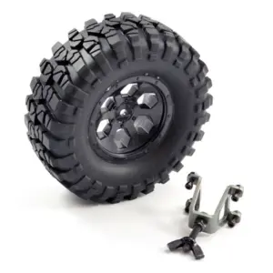 FTX Outback Spare Tyre Mount & Tyre/6 Hex Wheel Black