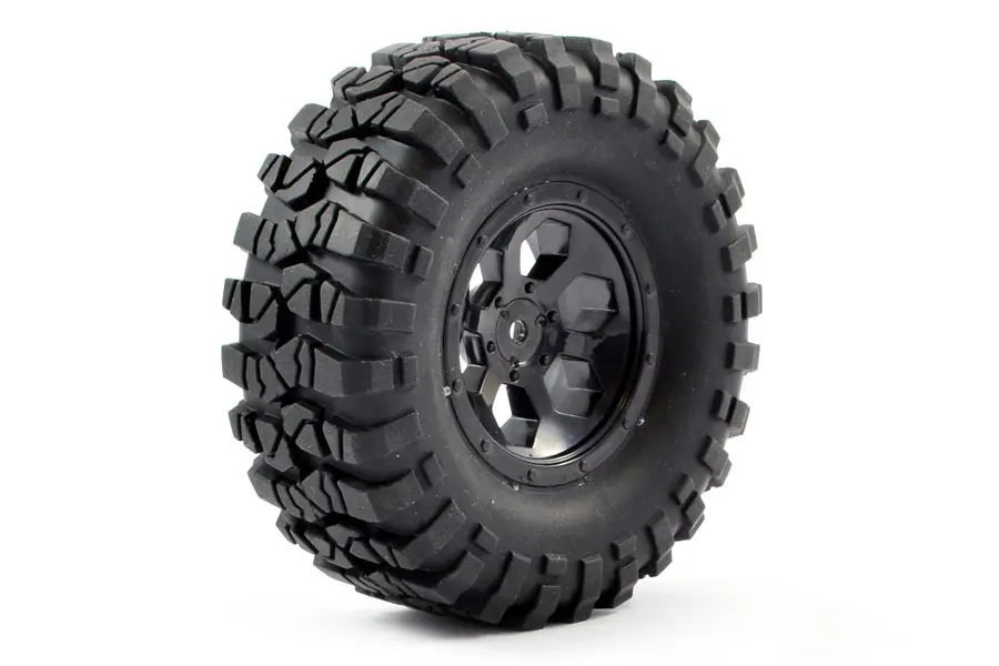 FTX Outback Spare Tyre Mount & Tyre/6 Hex Wheel Black