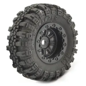 FTX Outback Mini Swamper Tyre & Wheel Set – Black (4pc)