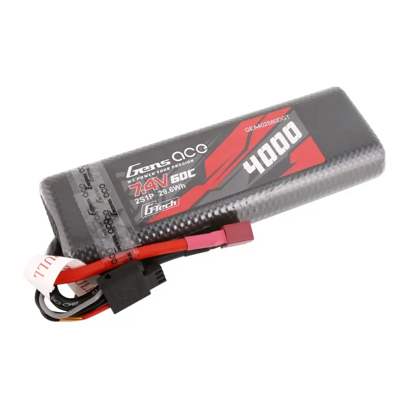 Gens Ace Bashing LiPo 2S 7.4V 4000mAh 60C (Deans) 139x47x23mm 225g G-Tech