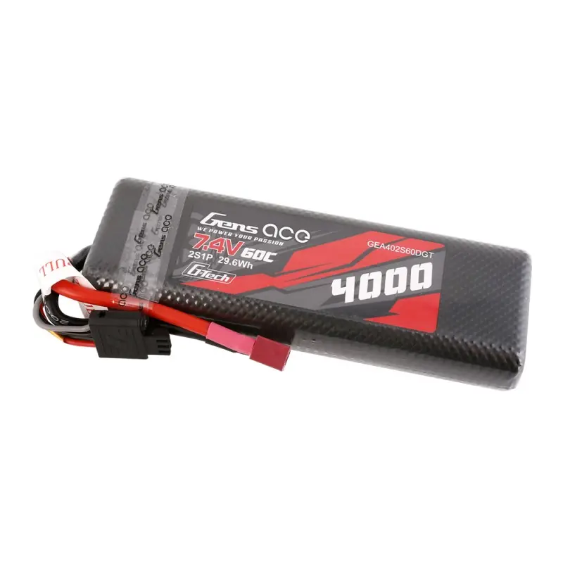 Gens Ace Bashing LiPo 2S 7.4V 4000mAh 60C (Deans) 139x47x23mm 225g G-Tech