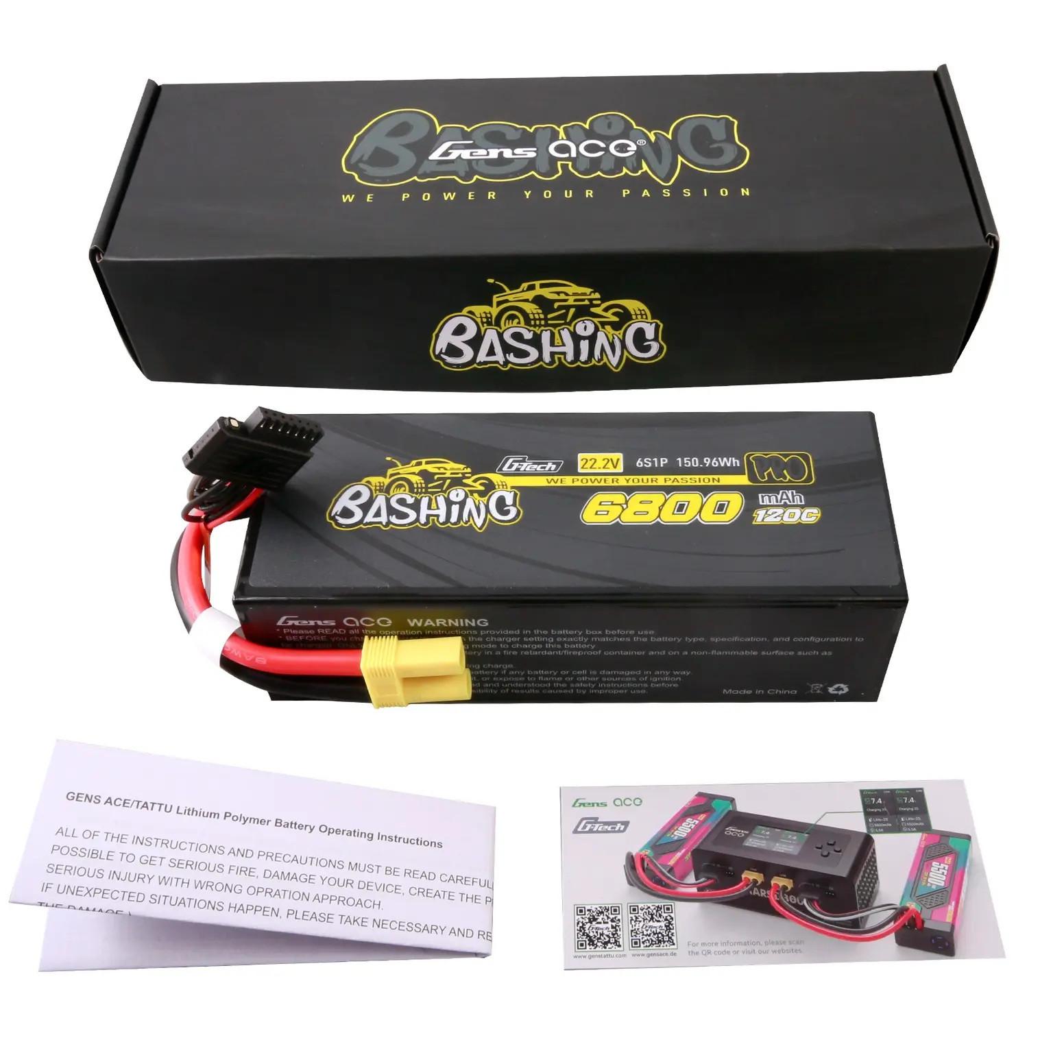 Gens Ace Extreme LiPo 6S 22.2V 6800mAh 120C EC5 159x47x61mm 915g G-Tech