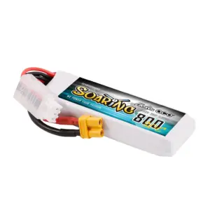 Gens Ace Soaring LiPo 2S 7.4V 800mAh 30C (XT30) 71x24x12mm 44g