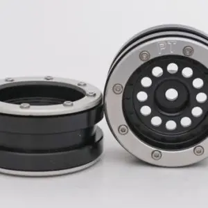 Absima RC Crawler wheels Beadlock Wheels PT-Bullet Black/Silver 1.9 (2 pcs)