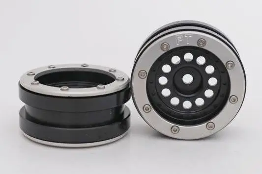 Absima RC Crawler wheels Beadlock Wheels PT-Bullet Black/Silver 1.9 (2 pcs)