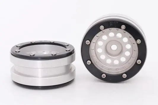 Absima RC Crawler wheels Beadlock Wheels PT-Bullet Silver/Black 1.9 (2 pcs)