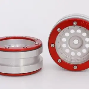 Absima RC Crawler wheels Beadlock Wheels PT-Bullet Silver/Red 1.9 (2 pcs)