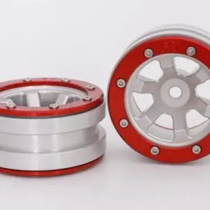 Absima RC Crawler wheels Beadlock Wheels PT- Claw Silver/Red 1.9 (2 pcs)