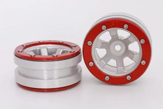 Absima RC Crawler wheels Beadlock Wheels PT- Claw Silver/Red 1.9 (2 pcs)