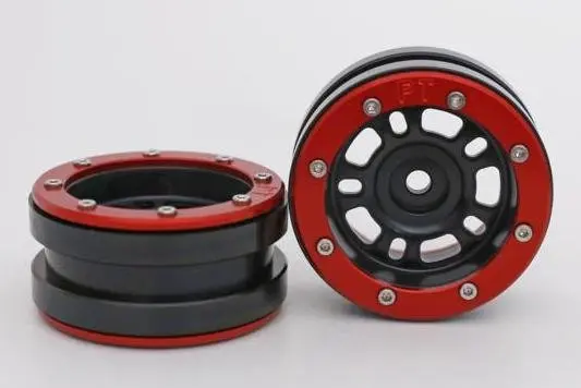 Absima RC Crawler wheels Beadlock Wheels PT- Distractor Black/Red 1.9 (2 pcs)