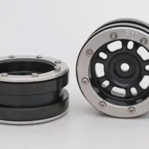 Absima RC Crawler wheels Beadlock Wheels PT- Distractor Black/Silver 1.9 (2 pcs)