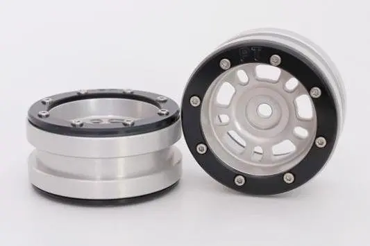 Absima RC Crawler wheels Beadlock Wheels PT- Distractor Silver/Black 1.9 (2 pcs)