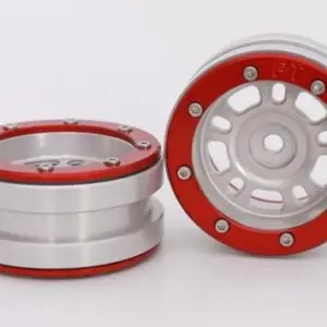 Absima RC Crawler wheels Beadlock Wheels PT- Distractor Silver/Red 1.9 (2 pcs)