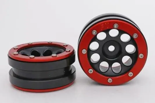Absima RC Crawler wheels Beadlock Wheels PT- Ecohole Black/Red 1.9 (2 pcs)